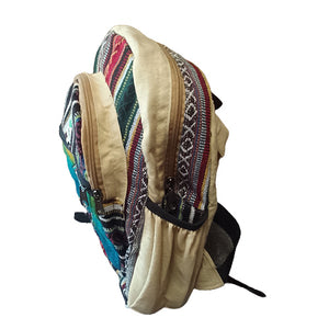 Small Multi Colour Hemp Backpack