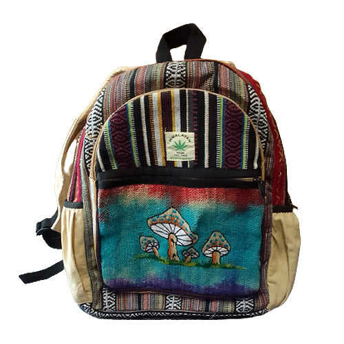 Large Hemp Mushroom Design Backpack