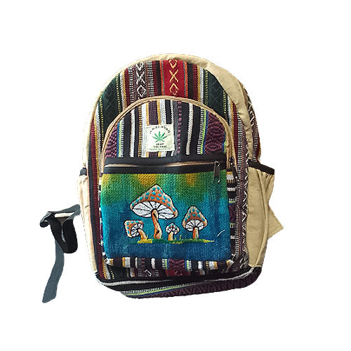 Small Multi Colour Hemp Backpack