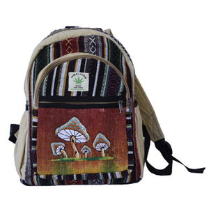 Small Mushroom Hemp & Cotton Backpack