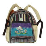 Large Hemp & Cotton Hippie Mushroom Backpack